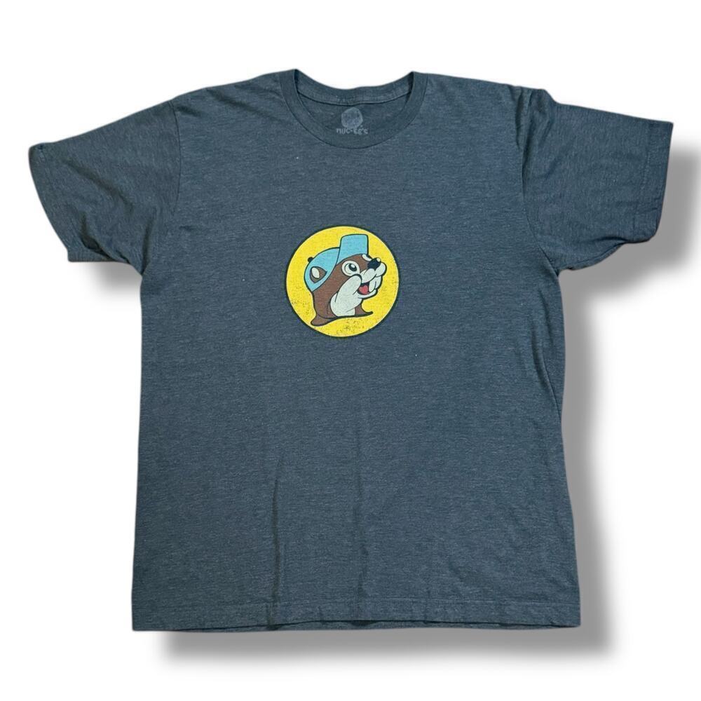 Buc-ees Beaver Believer 1982 T-Shirt PEACE LOVE Beaver Nuggets Texas Gray Size L
